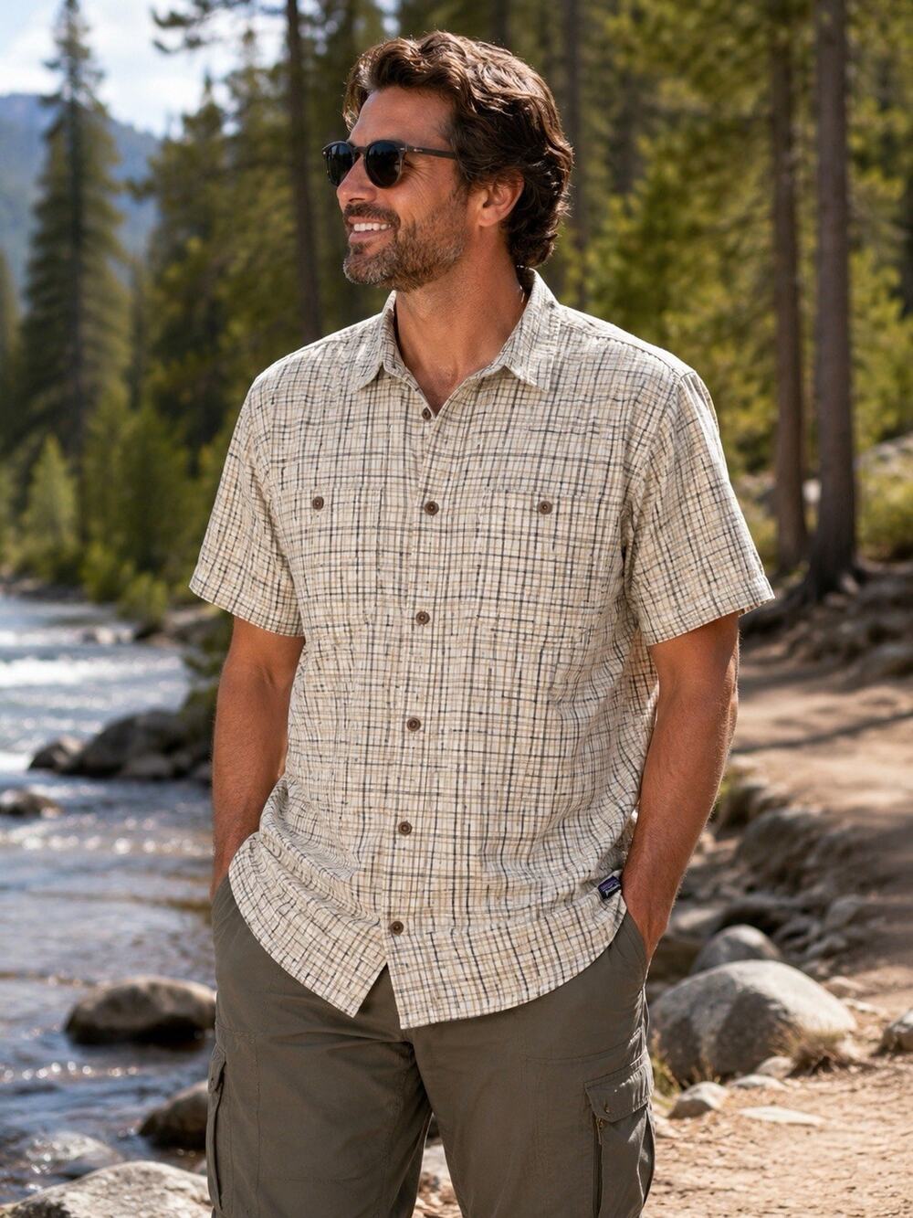 Patagonia Migration Hemp Shirt Mens XXL Beige Organic Cotton